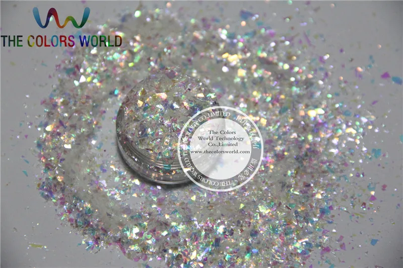 Белые с красочными ледяными белыми хлопьями из майлара для украшения ногтей и