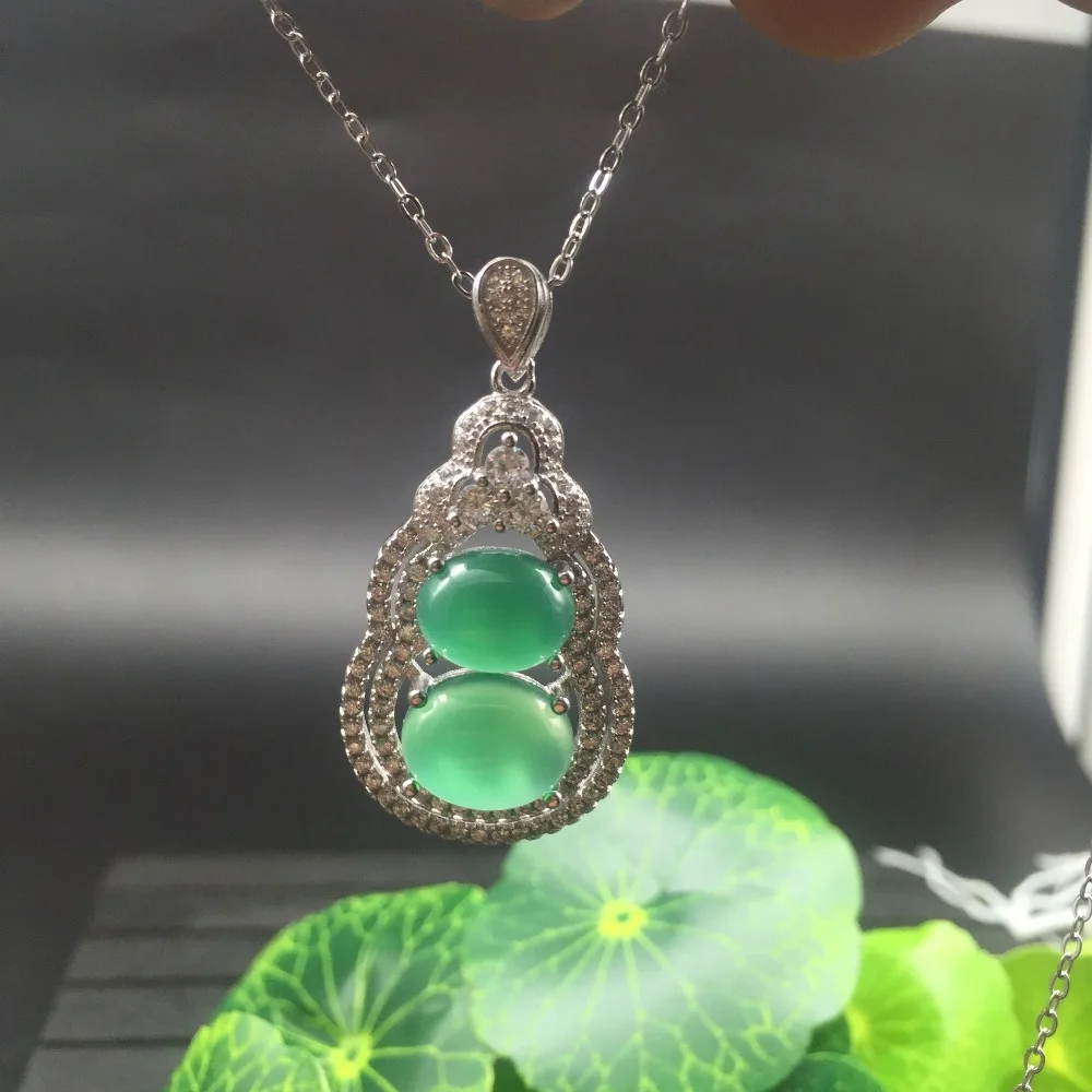 KJJEAXCMY boutique jewels 925 серебро натуральный нефритовый порошок с подвеской ожерелье