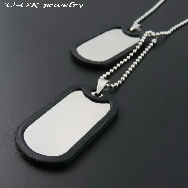 Мода 316L нержавеющая сталь пустые dogtag ожерелье кулон военная армия собака тег с