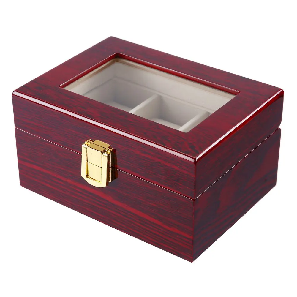 Высококачественная 3 сетки деревянная коробка для часов откидывающаяся