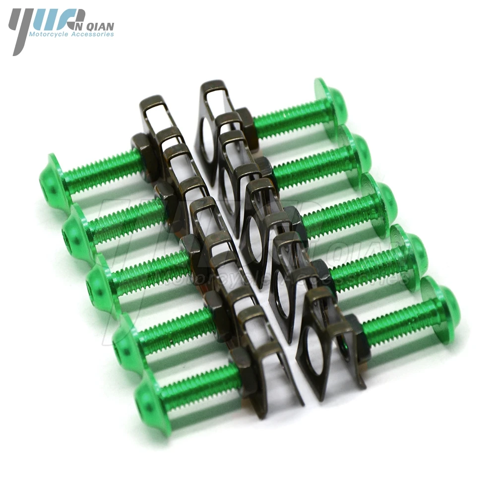 10 pieces 6mm motorcycle fairing body screws for suzuki rm 125 v-strom dl650 drz400 bandit 600 mv agusta f4 rr | Автомобили и