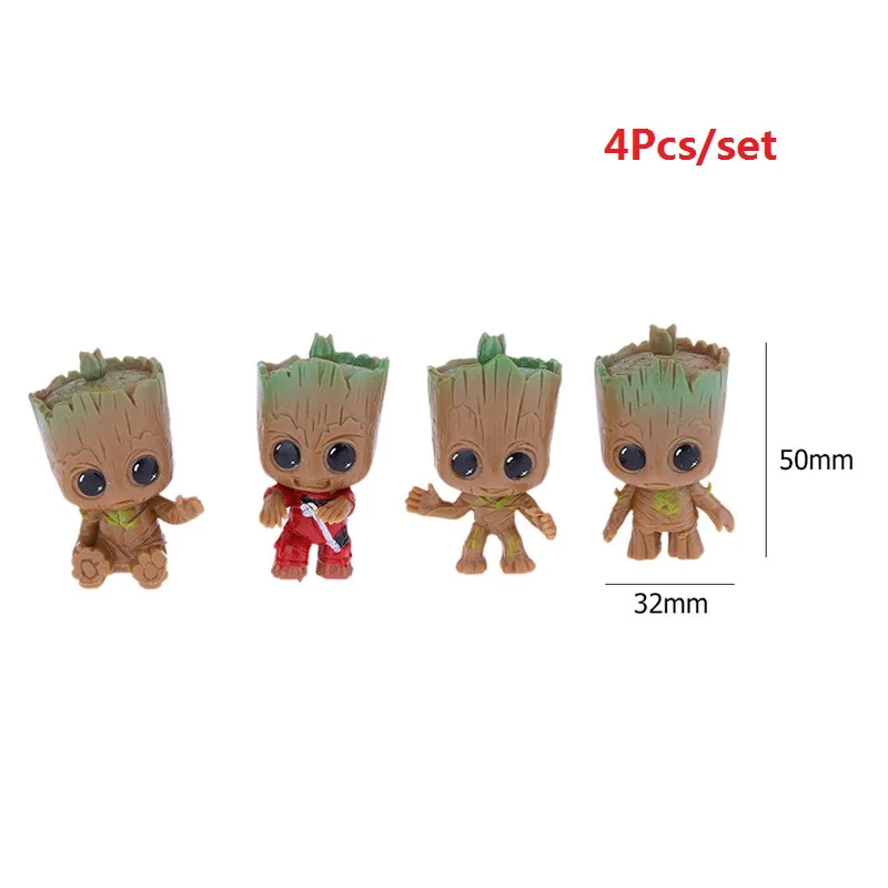 Height 50mm ПВХ Цветочный Горшок Кашпо «Грут» плантатор модель игрушки ручка горшок держатель украшение стола день рождения подарки для детей - Цвет: Height 50mm