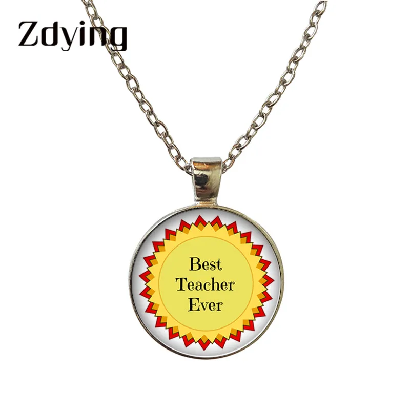 ZDYING вы лучший преподаватель когда-либо Кулон Ожерелье Стеклянный кабошон брелок