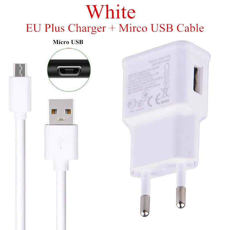 Micro usb type c 3,1 зарядный кабель для huawei honor 10i 20i 10 9 lite v20 8X 8A 7A p smart y5 y6 y7 pro EU зарядное устройство адаптер - Тип штекера: micro usb white