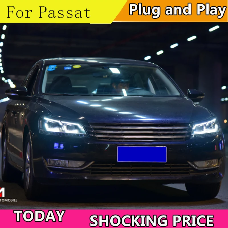 Автомобильный Стайлинг для VW Passat B7 US Verson 2012 2016 фары DRL D2H динамический сигнал