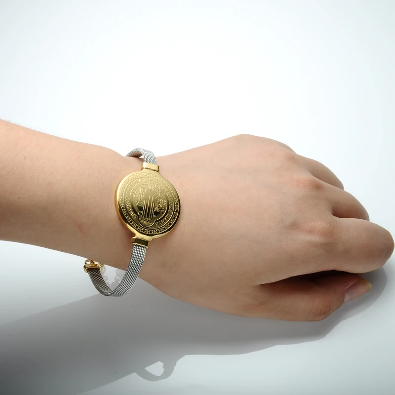 Золотой Цвет Винтаж Сан Бенито браслет для женщин из нержавеющей стали Вера