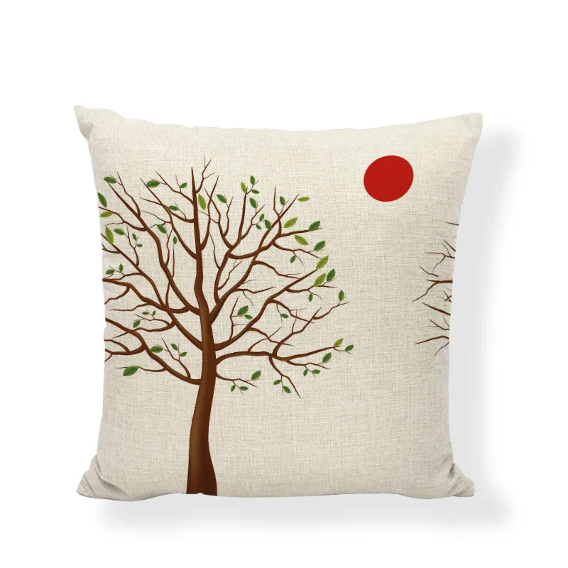 Рекламные листьев зеленого Подушка с изображением кактуса крышка суккуленты