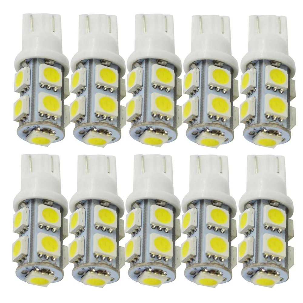 Safego 10x светодиодный T10 W5W лампы 9SMD 5050 светодиодсветодиодный белые синие