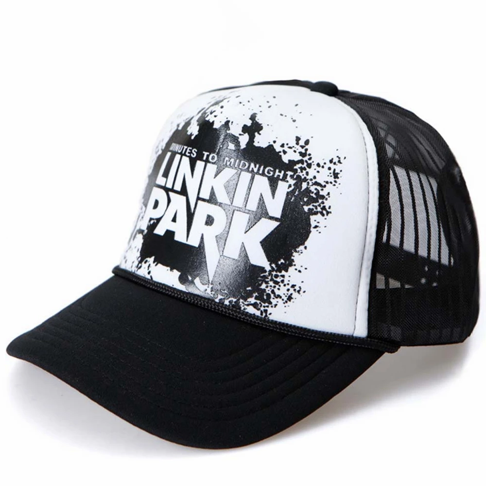 Coslive Linkin Park сетчатая бейсболка кепки минут до полуночи шляпа белый черный костюм