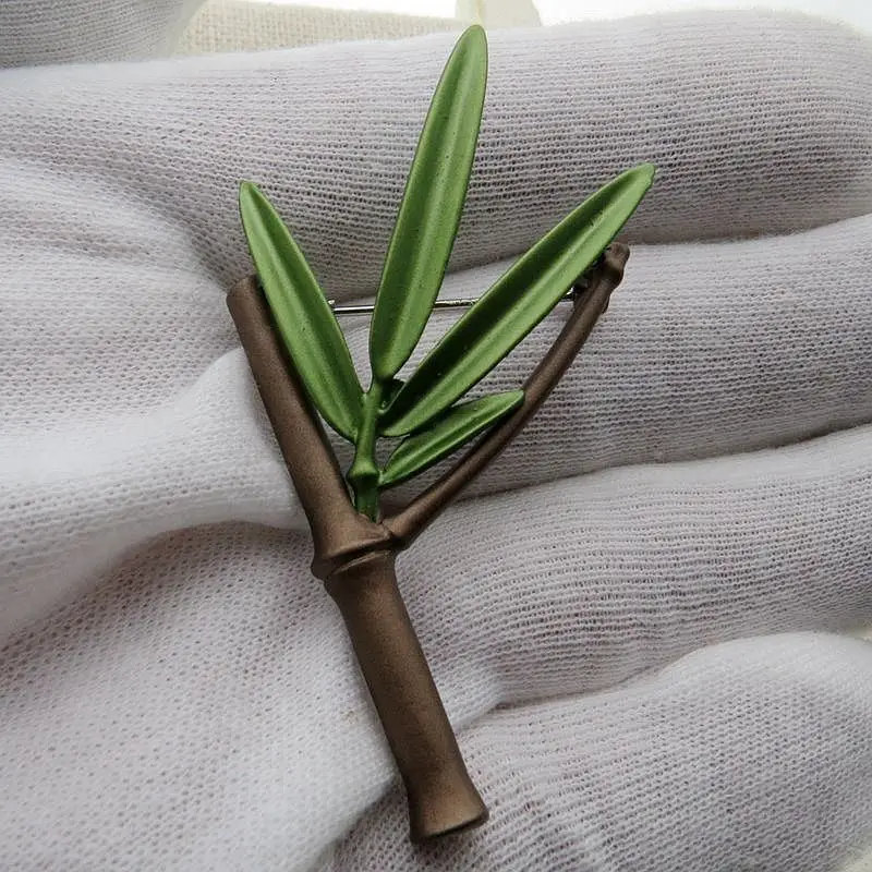 YHJ бамбуковая Женская брошка в античном стиле коричневого зеленого цвета |