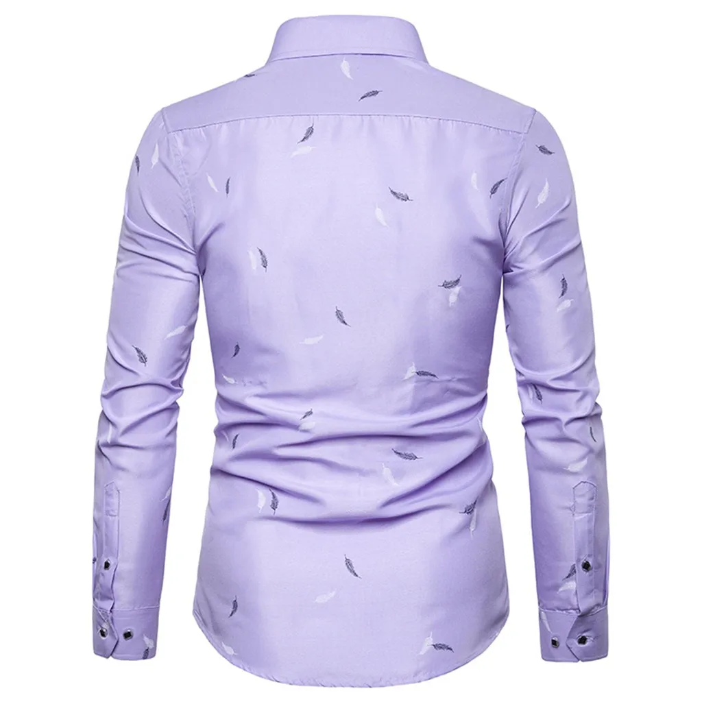 JAYCOSIN рубашка мужская camisa masculina Летние повседневные рубашки модные принтованные с длинным рукавом тонкие деловые платья рубашки Топы рубашка