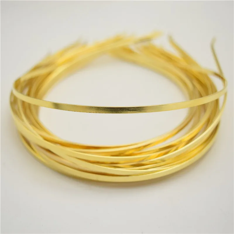 50 шт 3 мм Алиса полоса золотого цвета простые дамские резинки для волос без зубов