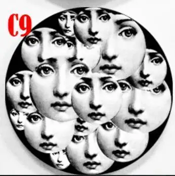 23 Fornasetti Ремесла керамические тарелки украшения дома Fornasetti тарелка фарфоровые настенные тарелки 8 дюймов - Цвет: 23