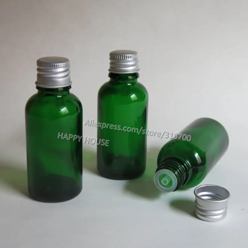 360x30 мл зеленая стеклянная бутылка эфирного масла с алюминиевыми крышками |