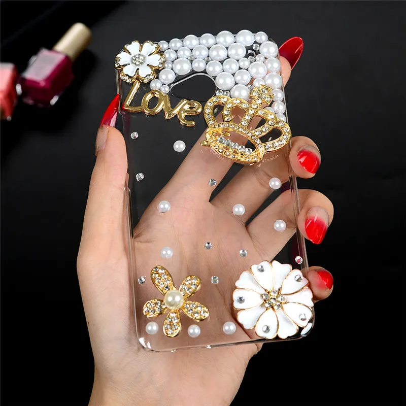 Роскошный 3D ручной работы Блестящий Алмазный чехол для телефона huawei Y6/Y6