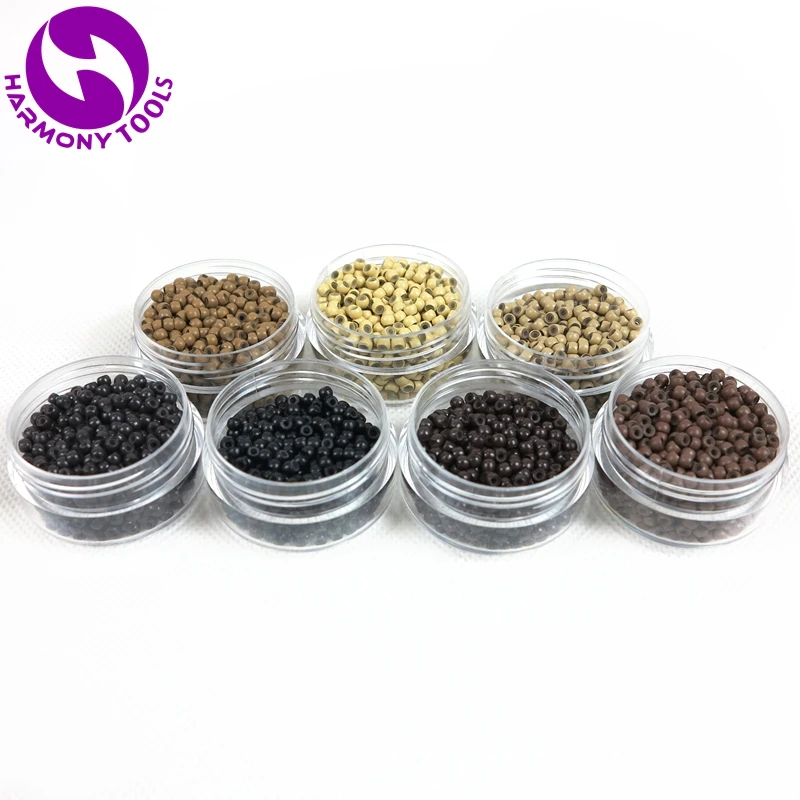 Нано бисер для наращивания волос 21 бутыль 7 цветов 1000 мм x 2 9 1 6 мм|beads for hair|silicone lined