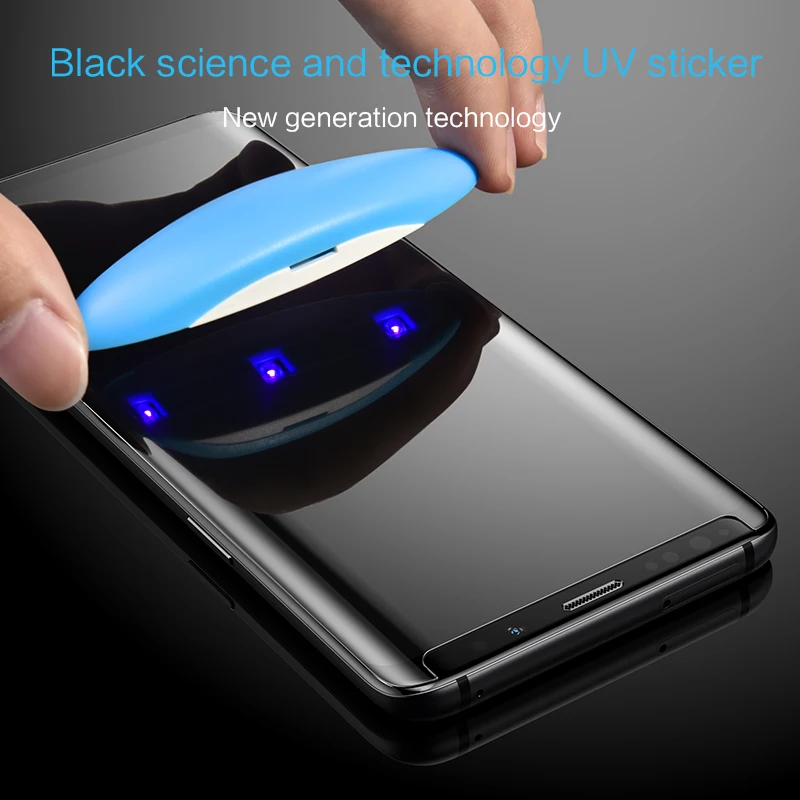 For Samsung S7edge tempered glass edge-sealing Galaxy S8 S9 Note9 screen protector nano liquid full UV glue | Мобильные телефоны и