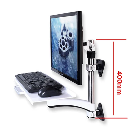 LCD-TS2 алюминий 9-2" 360 Вращающийся сидячий стенд стол 2-8 кг полный движения vesa100x100 10"-2" монитор кронштейн с клавиатурой держатель - Цвет: 40cm high