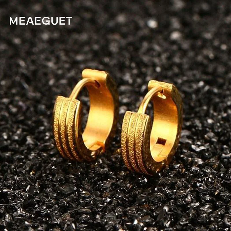 Модные детские мини серьги кольца Meaeguet матовые женские из нержавеющей стали в