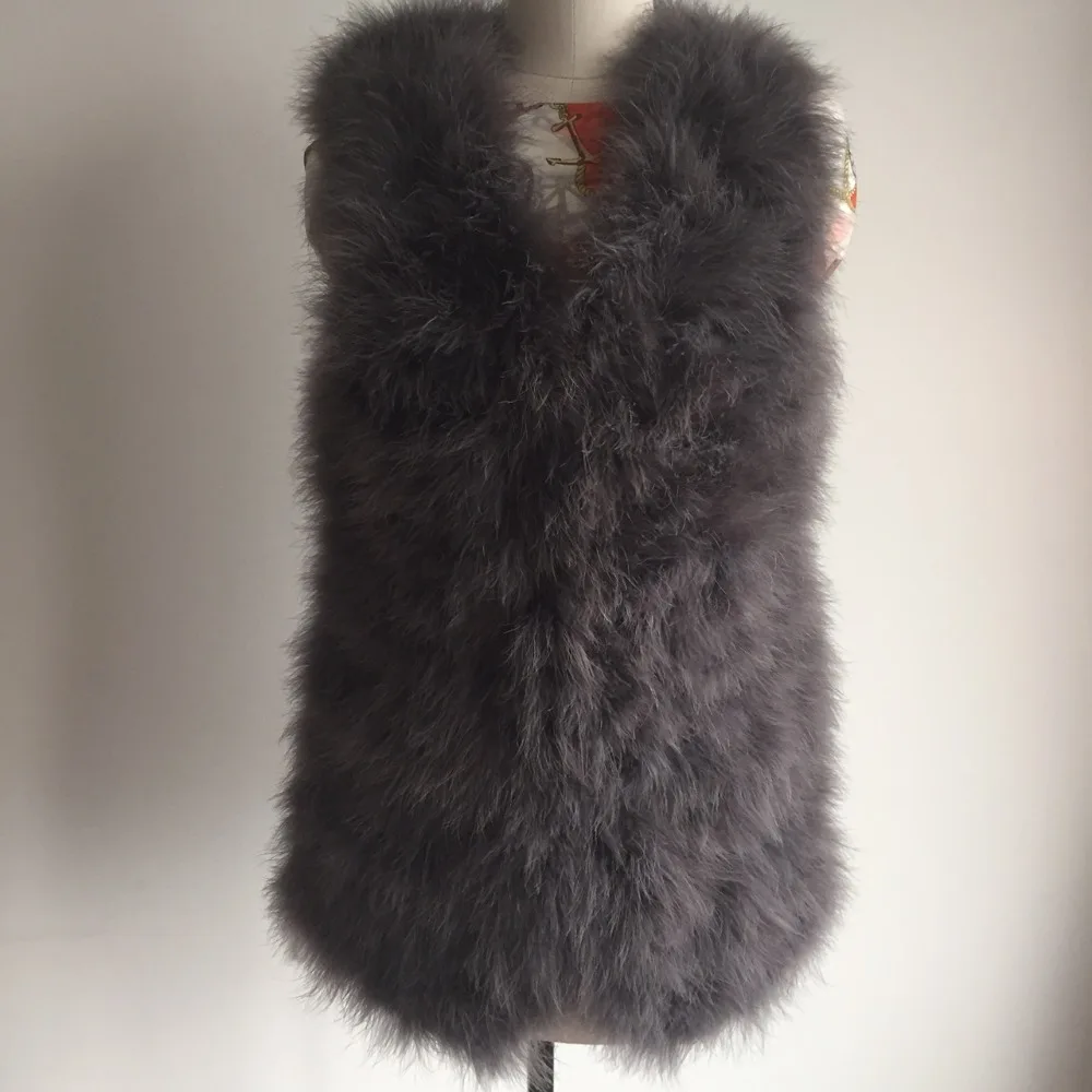 Новый модный жилет из настоящего страуса женский натурального меха высокая