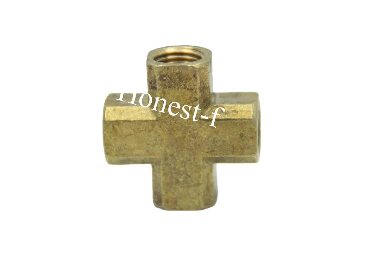 

Brass BSP Pipe Female Cross Fitting 3/8" BSPP 4 Way Fuel Air