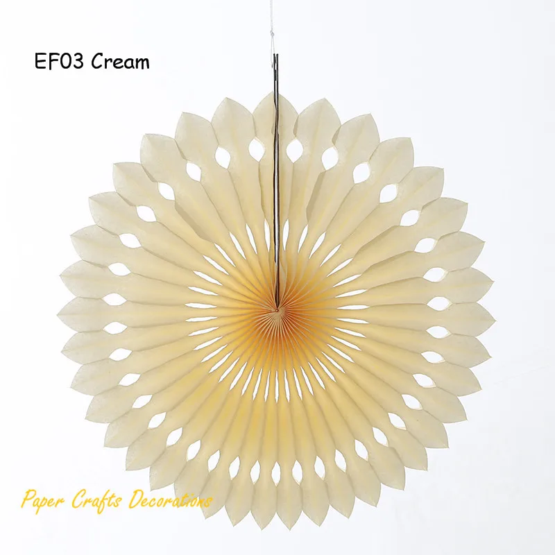 EF03 Cream 8/10/12/14/16 дюймов полые ткани Бумага вентилятор цветок флюгеры фон свадьба брак для вечеринки, дня рождения Baby Shower украшения - Цвет: EF03 Cream