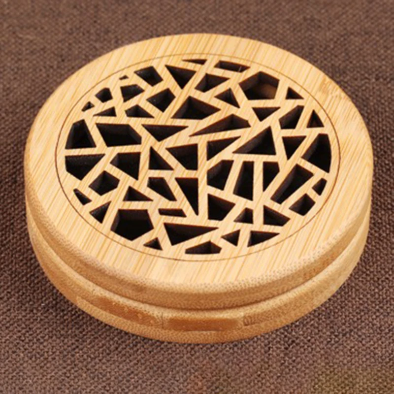 Винтаж курильница круглая китайская бамбуковая катушка ладан горелка держатель