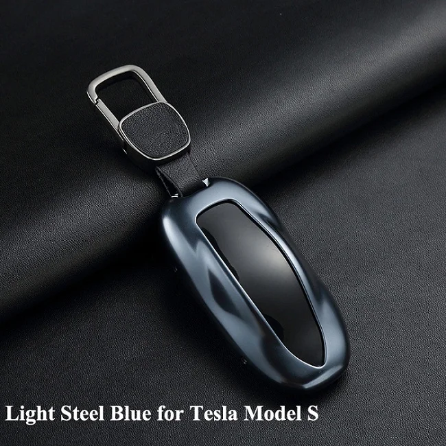LightSteelBlue for S 1 шт. Алюминий брелок для автомобильных ключей, чехол для ключей с Защита для ремня в виде ракушки сумка для хранения автомобиля Средства для укладки волос Tesla модель S модель X - Название цвета: LightSteelBlue for S