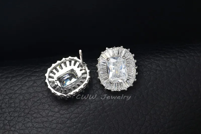 CWWZircons бренд женские новые модные ювелирные изделия большие квадратные серьги с цирконием кубической огранки для OL стиль аксессуары CZ080