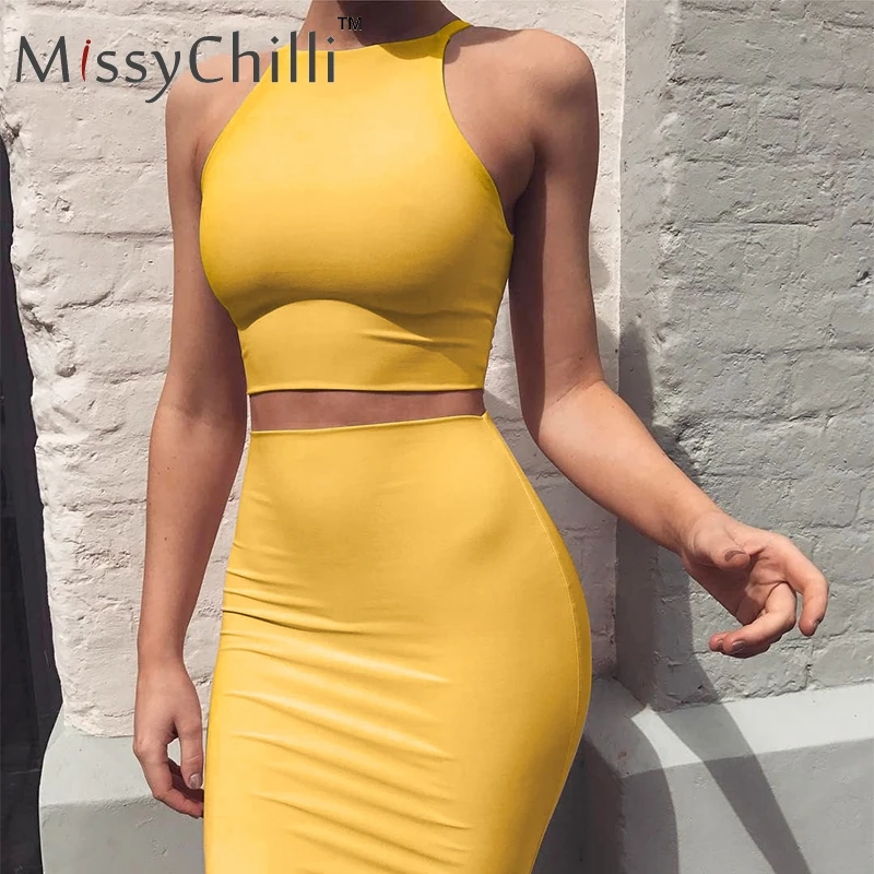 MissyChill, сексуальное красное летнее облегающее платье для вечеринки, женское элегантное платье без рукавов, 2 предмета, Дамское Платье на бретельках с высокой талией, Клубное пляжное платье