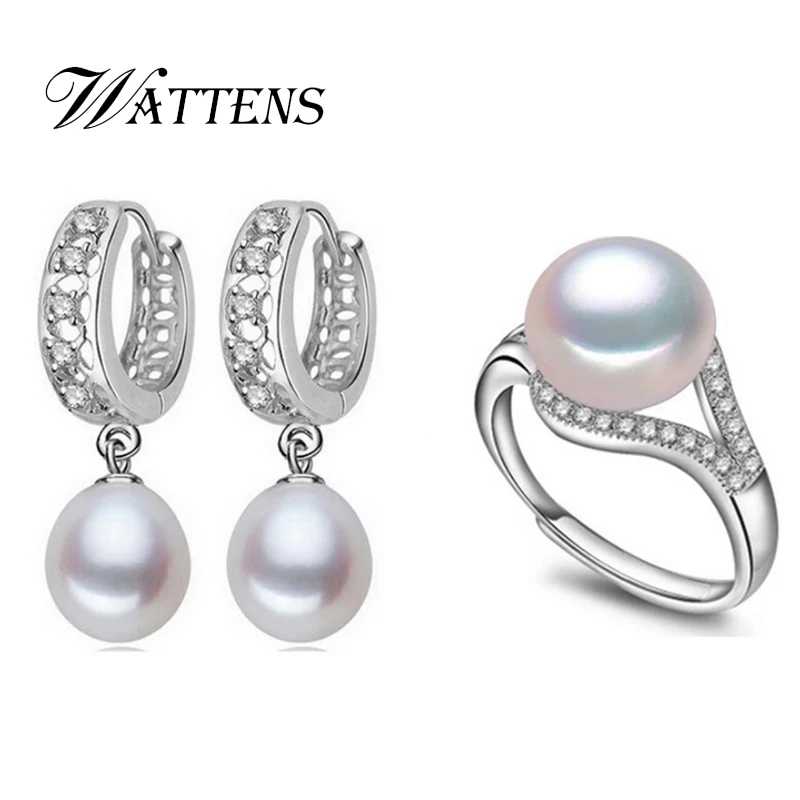Комплект из серебра 925 пробы с натуральным пресноводным жемчугом|jewelry sets for women|pearl
