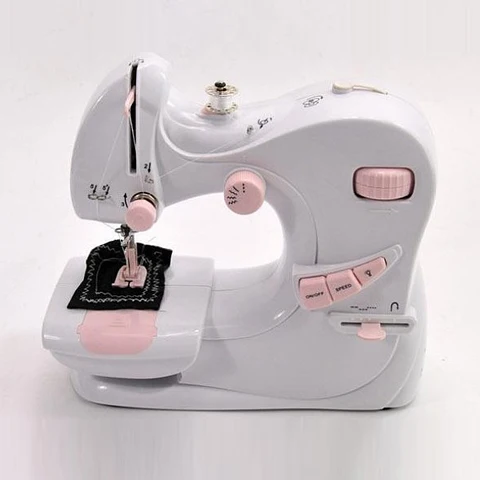 Швейная машинка, бытовая электрическая мини-швейная машинка с ловцом, настольная швейная машинка с двумя иглами и стандартной длиной