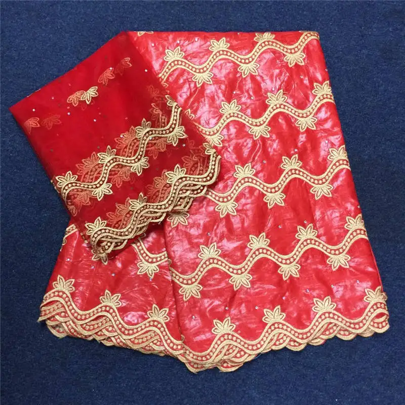 Белый бисером Базен Riche ткань африканская Вышитые с 2 ярдов Французский кружевной