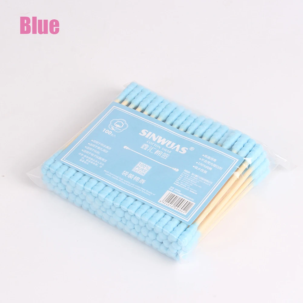 100 шт./упак. медицинский одноразовый ватный тампон с двумя головками для снятия