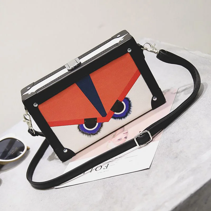 Новинка 2017 года женские винтажные кожаные мини-сумка мультфильм смешной Crossbody