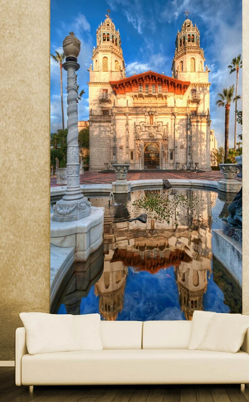 Пользовательские 3D фрески красивые пейзажи европейской церкви вход фон гостиной