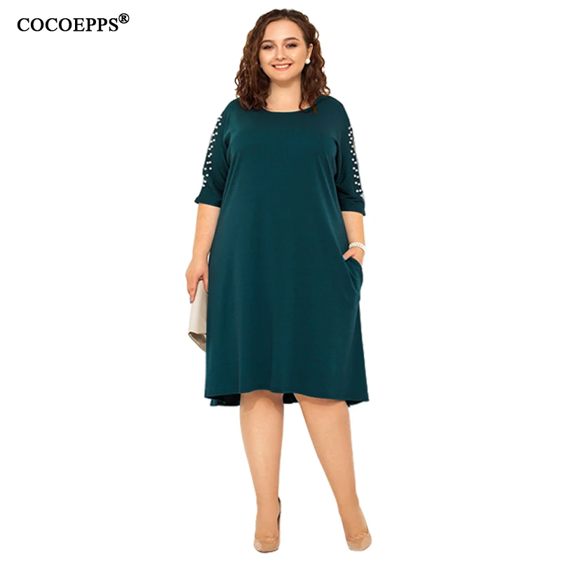 5XL 6XL 2019 женское свободное платье большого размера Весна Плюс Размер летнее
