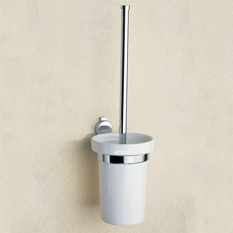 toilet brush holder Аксессуары для ванной комнаты, диспенсер для жидкого мыла, настенный держатель для полотенец, крючок для халата, туалетная щетка, держатель для бумажных тарелок, стеклянная полка - Цвет: toilet brush holder