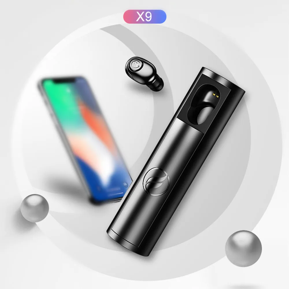 X9 беспроводной мини невидимый Bluetooth наушники стерео Бас 2800 мАч зарядки box