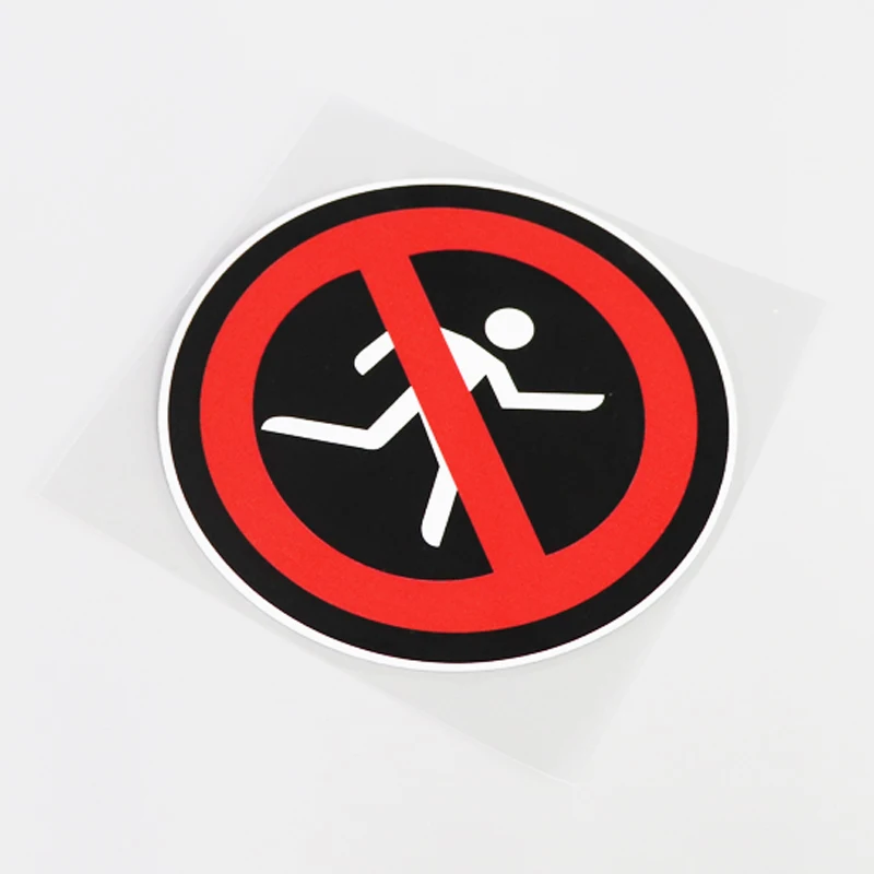 YJZT 13.5CM*13.5CM Interesting Warning Mark Prohibit Run PVC Car Sticker Decal Accessories 13-0756 | Автомобили и мотоциклы