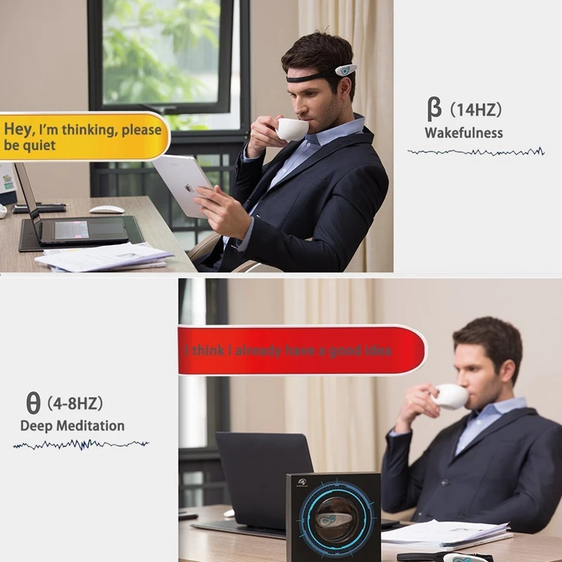 Умный беспроводной Bluetooth датчик мозговой волны повязка на голову для детей, плохой самоконтроль тренировка ум мозговой нервы и релаксации