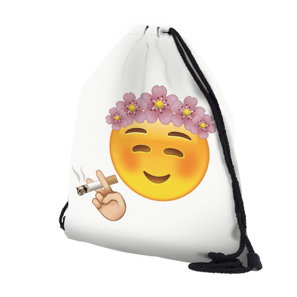 Deanfun 3D Напечатаны Emoji Рюкзаки Простой Мода Весело Белый Шнурок Мешки SKD 75|emoji