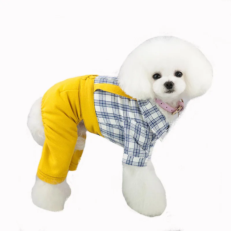 DOGGYZSTYLE новинка одежда для домашних животных собак клетчатый комбинезон щенка