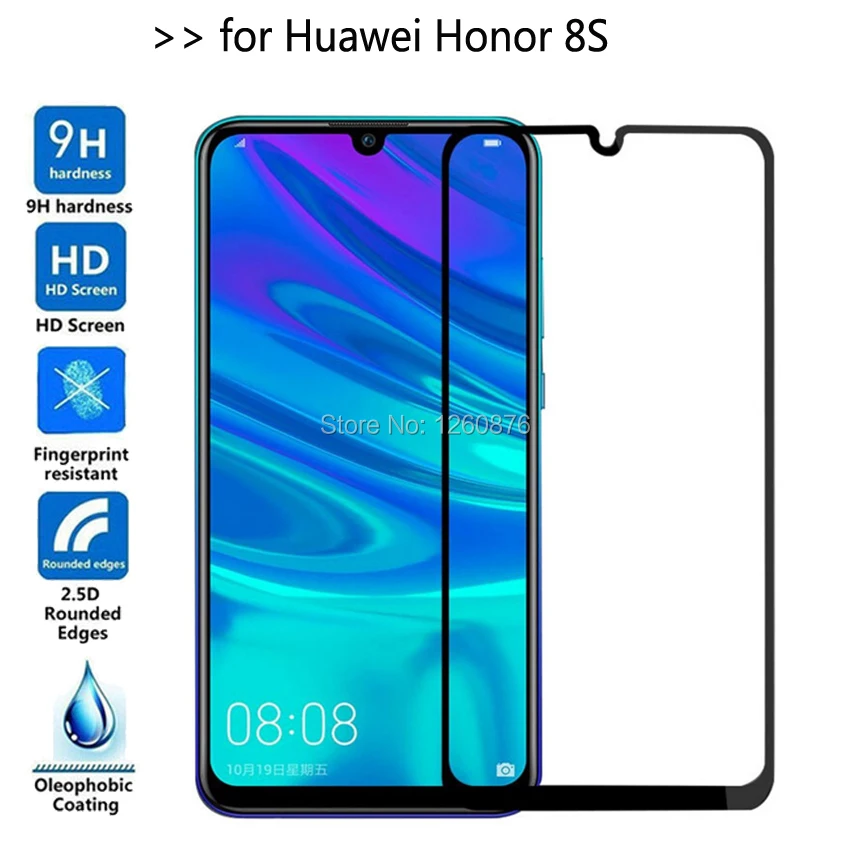 Закаленное стекло для huawei Honor 8S полное покрытие защита экрана Взрывозащищенная защитная пленка для телефона для huawei Honor 8S