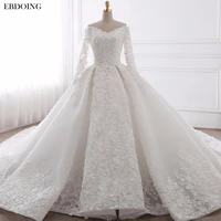 ebdoing wedding dress ball gown sweetheart neckline chapel train custom made plus size bridal gown vestidos de novia