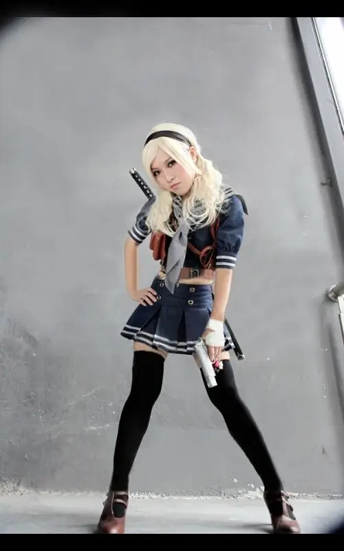 

Sucker Punch Baby Doll Cosplay Costume Jacket Scarf Sailor Dress Skirt Cosplay Costume Full Suit Halloween Carnival Women