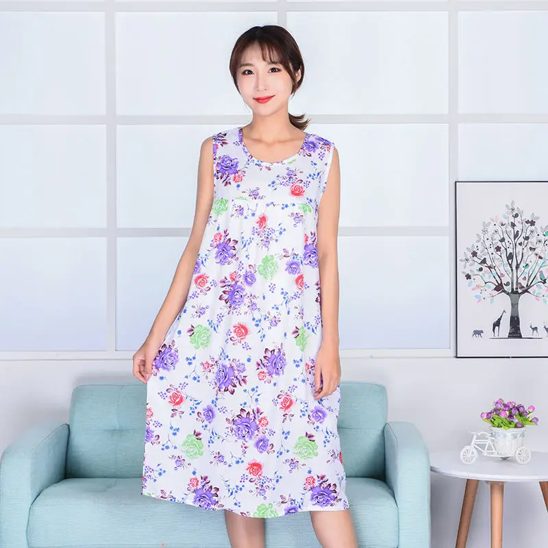 Style 12 Хлопковая ночная рубашка для беременных женщин, без рукавов, домашняя пижама для мамы, Сексуальная Домашняя одежда с принтом, свободный размер, Студенческая Пижама - Цвет: Style 12