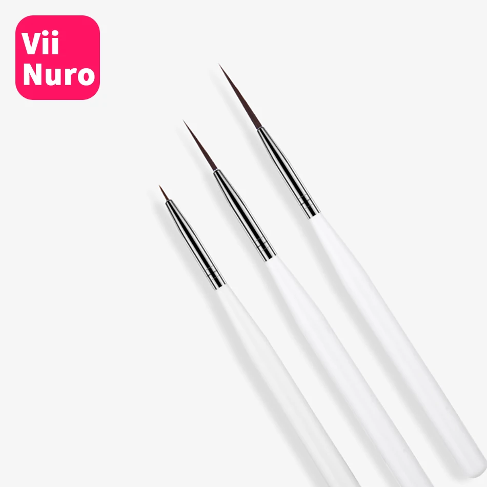 ViiNuro 3 шт./лот Кисти для маникюра градиентные акриловые кисти рисования ногтей УФ