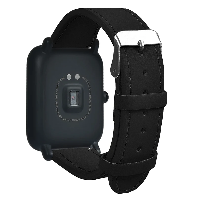 Hangrui ремешок из натуральной кожи для Xiaomi Huami Amazfit Bip браслет Молодежные Смарт-часы