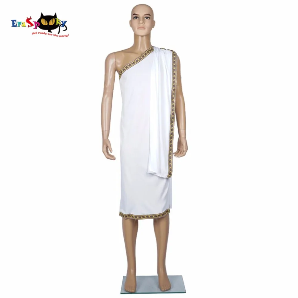 Костюм Цезаря для мужчин Тога греческий Косплей костюмы Фараона вечерние костюмы на Хэллоуин белые наряды король император Римский для взрослых мужчин